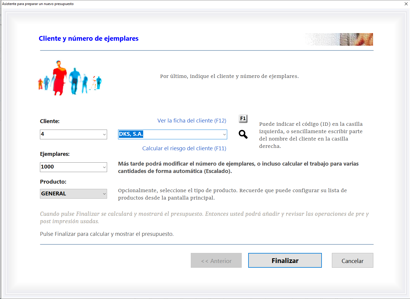 Una pantalla principal del m�dulo m�s usado del software ERP de presupuestos y gesti�n para las imprentas y artes gr�ficas Logic Print