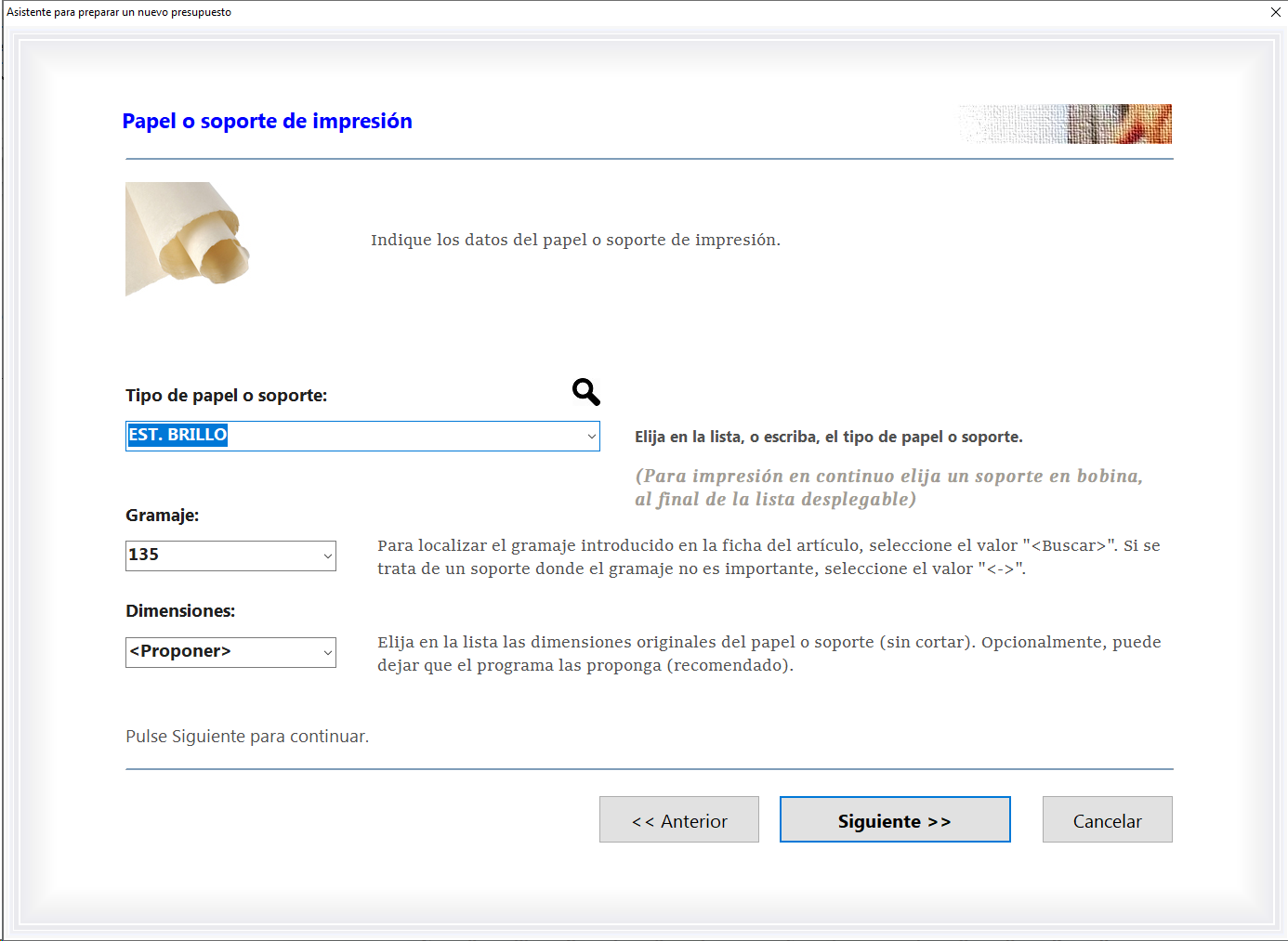 Una pantalla principal del módulo más usado del software ERP de presupuestos y gestión para las imprentas y artes gráficas Logic Print
