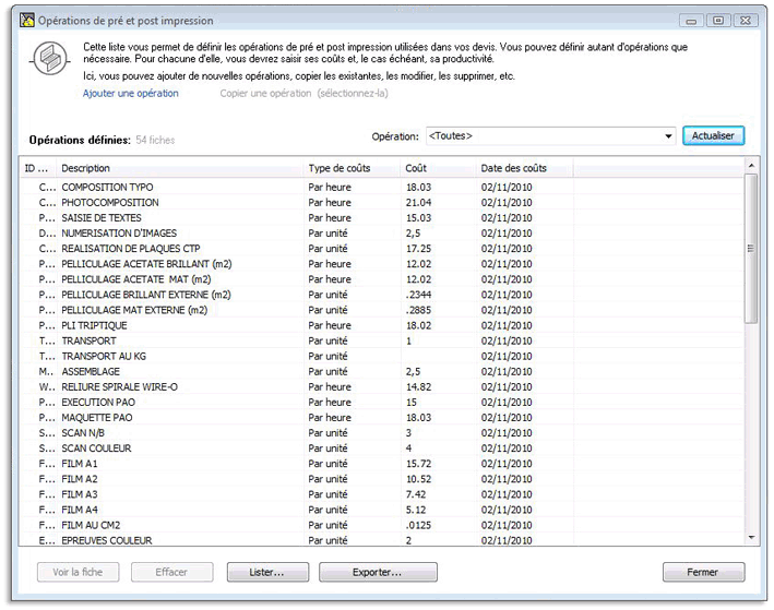Pantalla del software para imprenta y artes gr�ficas Logic Print 2005