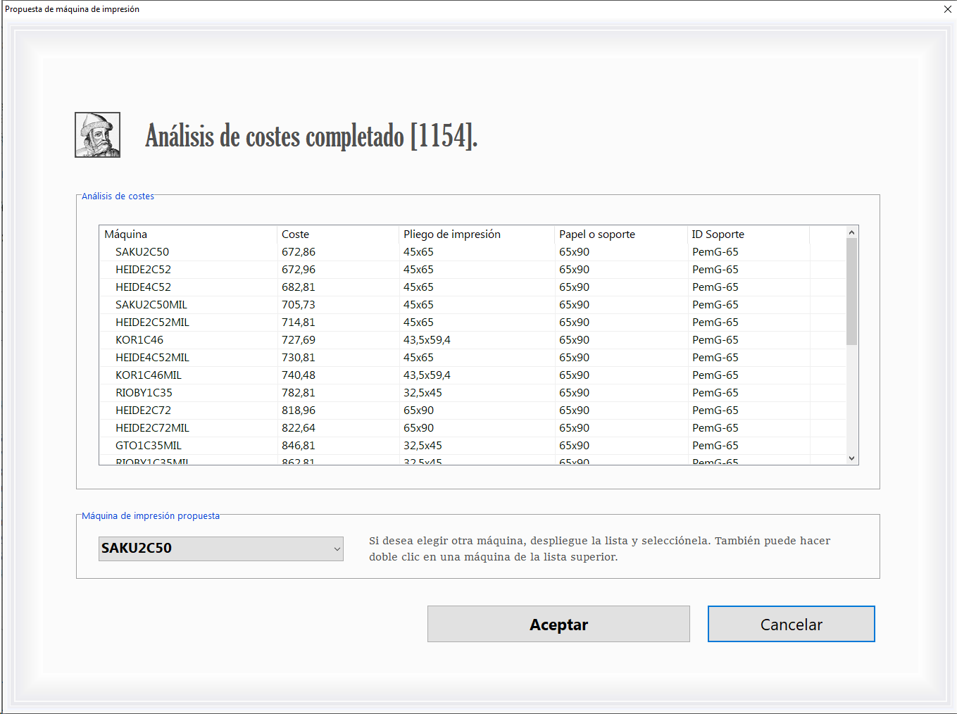 Una pantalla principal del módulo más usado del software ERP de presupuestos y gestión para las imprentas y artes gráficas Logic Print